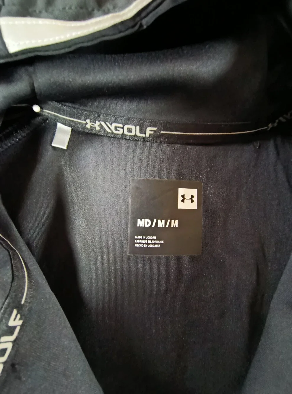 Under Armour Jacket Men Medium Black Storm Full Zip Golf Hybrid Hood Pocket M